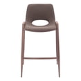 thumbnail image 3 of Desi Counter Stool Brown & Walnut Counter Stool, Modern Style, Plush and durable faux leather fabric, Steel, Indoor Bar, 3 of 11