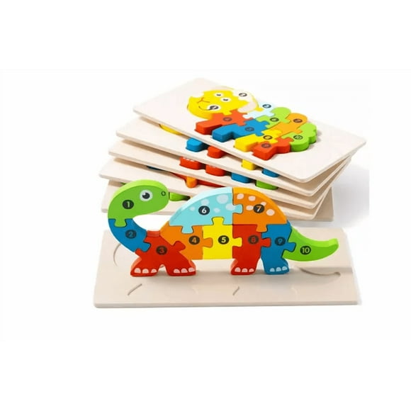 Rompecabezas Didáctico De Madera De Animal Para Niños Xtellar multicolor