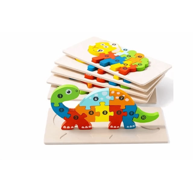 Rompecabezas Didáctico De Madera De Animal Para Niños Xtellar multicolor