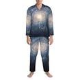 thumbnail image 3 of Fotbe The Galaxy Pijama de Hombre con Estampado de Manga Larga, Conjunto de 2 Piezas, Ropa de Dormir Suave y Cómoda con Bolsillos-XX-Large, 3 of 7