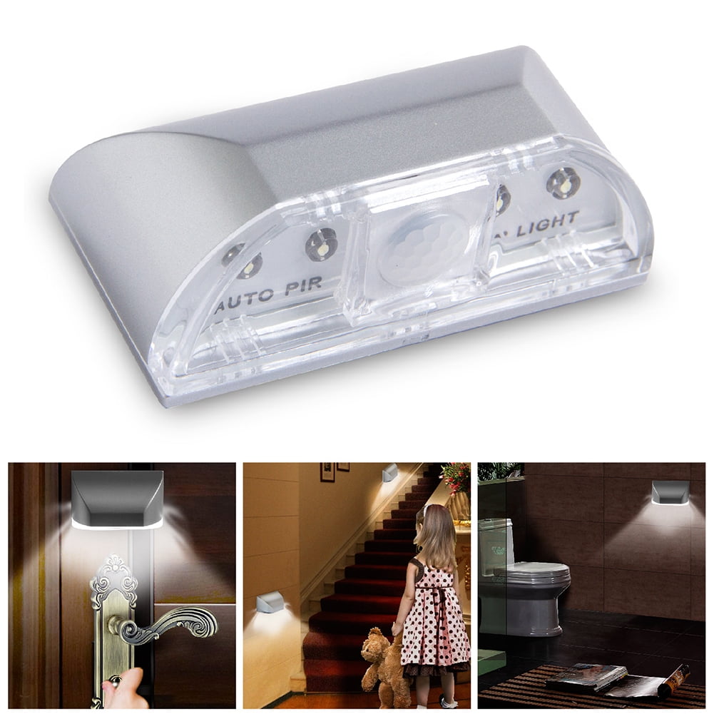 4 LED Cabinet Light Auto PIR Kitchen Wardrobe Keyhole Closet Motion Sensor Lamp 