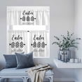 thumbnail image 6 of Kitchen Window Curtains Valance and Tier Set, Easter Eggs Black White Buffalo Check Rod Pocket Tier Curtain Valance Set, Simply White Back Light Filtering Cafe Curtains for Bedroom Living Room, 6 of 9
