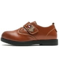 thumbnail image 3 of kkdom Boys Girls Dress Shoes Oxfords Formal Leather Shoes Wedding School Uniform Brown Size 9 Toddler, 3 of 7