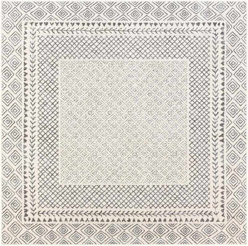 Mark&Day Area Rugs, 7x7 Julian Transitional Square Gray Beige Charcoal