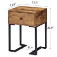 thumbnail image 6 of VECELO Nightstand with Drawer, Modern Simply Side End Table for Bedroom Living room Office and Small Space, Metal Frame Support, Brown, 6 of 9