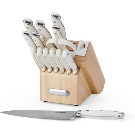 

Farberware Edgekeeper Professional 15-piece Forged Triple Riveted Knife Block Set with Built-in Edgekeeper White