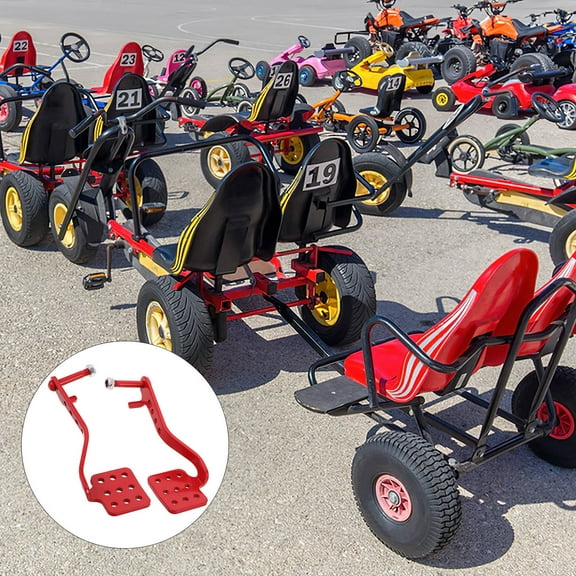 SWETRACE Go Kart Brake Pedal Metal Footrest 1 Set Red