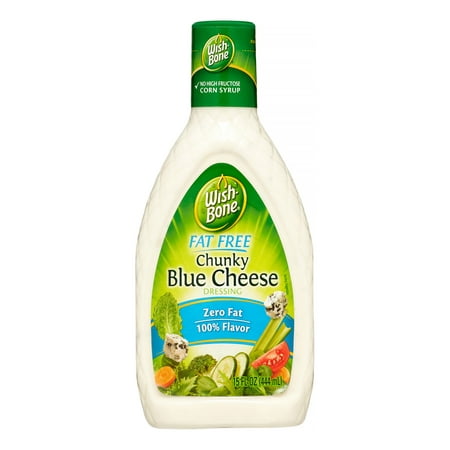 (3 Pack) Wish-Bone Fat Free Salad Dressing, Chunky Blue Cheese, 15 Fl (Best Store Bought Blue Cheese Dressing For Wings)