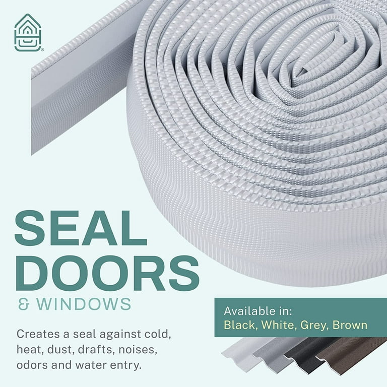 396 Inch Weather Stripping Window Door Seal Strip 33 Feet Self Stick  Weatherstrip Gap Draft Blocker, White 