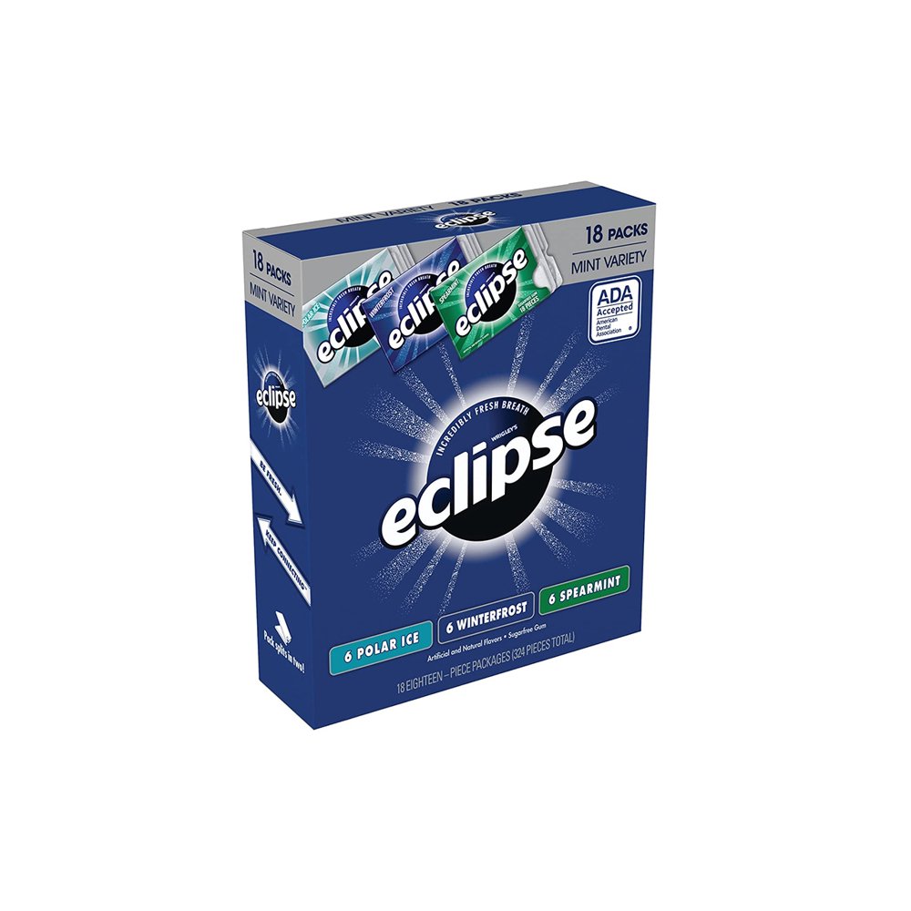 Eclipse Mint Gum Variety, 18 Pack