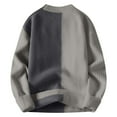 thumbnail image 3 of ibuvkizy Fall Winter Sweaters for Men!Men's Colorblock Knit Sweaters Crew Neck Sweaters Long Sleeve Pullover Tops Gray,XXXL, 3 of 3