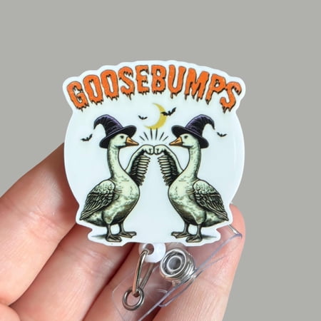 Halloween goose dilly dallying badge reel
