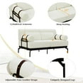 thumbnail image 4 of 59" Loveseat Sofa with USB Ports,Modern Sofa Couch 2-Seater Sofa with 2 Pillows,Cylindrical Armrests for Living Room Bedroom Apartment,Beige, 4 of 7