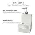 thumbnail image 5 of Arikago Dish Soap Dispenser and Sponge Holder, Matte Ceramic Hand Soap Dispenser for Kitchen Sink, Farmhouse Liquid Soap Dispenser Pump for Kitchen Countertop, Bathroom, White, 4 x 7.8 Inch, 5 of 7
