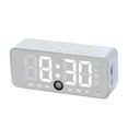 thumbnail image 2 of Sonido de Espejo Reloj Alarma Altavoz con Aviso de Voz de Ia Modo de Detección Humana Alarma Dual onlyliua, 2 of 7