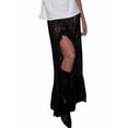 thumbnail image 2 of Women Floral Lace Maxi Skirts Sheer See Through Long Skirt Casual A Line Cover Up Beach Skirts Black S, 2 of 9