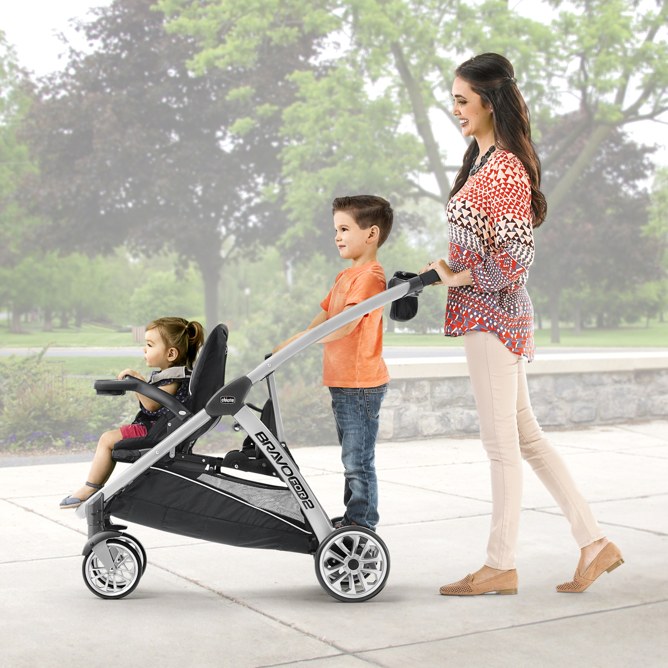 Chicco BravoFor2 Standing/Sitting Double Stroller - Iron (Black/Grey) - image 4 of 11