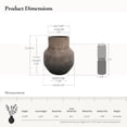 thumbnail image 2 of LuxenHome Brown Ombre Terracotta 10.43-Inch Round Vase, 2 of 9