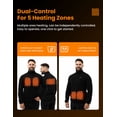 thumbnail image 3 of HENNCHEE Men's Heated Fleece Jacket with 12V 16,000mAh Battery, 5 Heating Zones & Dual Controls, Zip-Up Heated Sweatshirt, Black/X-Large, 3 of 9