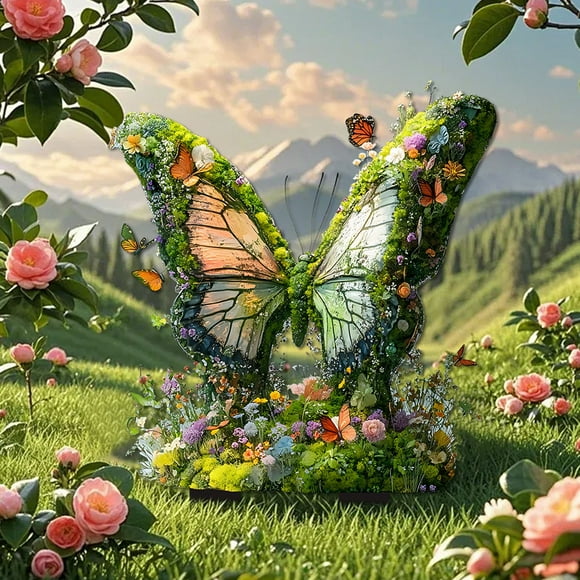 Butterflies Ground Inserting Small And Fresh 2D Acrylic Outdoor Garden Courtyard Inserting Decorations