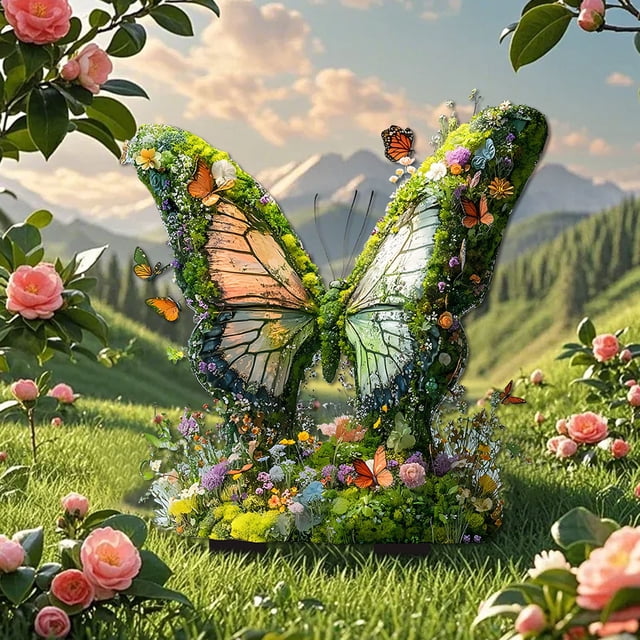 Mariposas Acrílicas Pequeñas y Frescas En 2D para Decoración de Jardín o Patio | Decoración Resistente para Exteriores - 1 Unidad