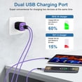 thumbnail image 6 of Type C Charger Fast Charging, 2.1A Dual Port Wall Charger Block with 2Pack USB C Charging Cable 10FT, UCB C Block Type C Block Brick Cube Power Base Charger Adapter Plug Compatible for Android,Purple, 6 of 8