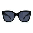 thumbnail image 2 of Womens Metal Jewel Hinge Horn Rim Rectangle Designer Sunglasses Black Gold Black, 2 of 4