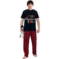 thumbnail image 2 of Ihaphap Family Matching Christmas Pajamas Set, Merry Christmas Y'all Print Short Sleeve Tee & Red Buffalo Plaid Pants, Holiday Family PJs Sleepwear for Men Women Kids, M-Men, 2 of 5