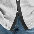 thumbnail image 6 of Sookity Mens Lapel Collared Sweatshirt Long Sleeve Button Down Jackets for Mens Big and Tall Dress Shirts Fashion Casual Shirts Sweater Cardigan Tops White,XL, 6 of 7