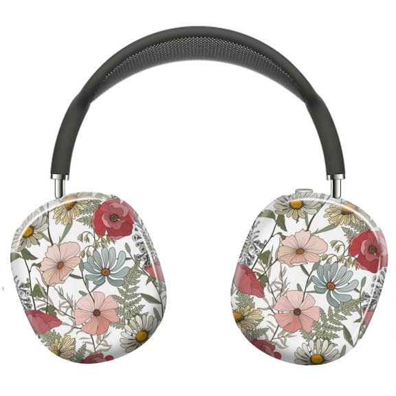 Protective Cover for AirPods Max Fresh Field Flowers Headphones Aesthetic Print Snap On Cases