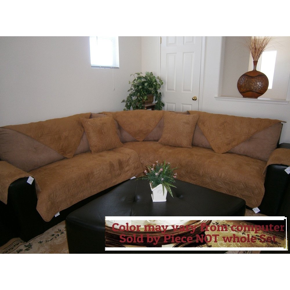 O'fit ® Sectional Sofa Cover / Protector, Micro Suede Quilted Sofa Pads