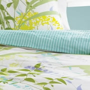 City Scene Mixed Floral Mini Bedding Duvet Set, Green