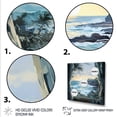 thumbnail image 3 of Designart "Horizon of Tranquil Beach Windows V" Coastal Framed Wall Art - Green Coastal Windows Hallway Framed Wall Art Decor, 3 of 6