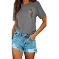 thumbnail image 2 of Anbech Be Kind Women Shirt Printed Back and Forth Letter Graphic Tshirt Inspirational Summer Top Short Sleeve Letter Print Shirt, 2 of 7