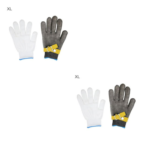 Guante de seguridad Scienceny Guante protector de alambre de acero inoxidable ajustable XL