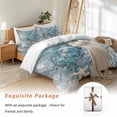 thumbnail image 7 of Sea Turtle Bedding Duvet Cover Set Queen Size 4 Pieces Coral Starfish Coral Vintage Bedding Set with Zipper Closure, 1 Comforter Cover 90x92 Inches 1 Flat Sheet & 2 Pillow Cases, 7 of 7