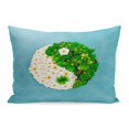 thumbnail image 1 of BOSDECO Green Spring Flower Floating on Pond Blue Water Shape Pillowcase Pillow Cover Cushion Case 20x30 inch, 1 of 1
