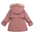 thumbnail image 2 of Kids' $10 Under Baby Girls Hooded Cotton Coat with Thick Lining Winter Light Jacket for Kid Single Breasted Trench Coat Dress Outerwear Save Big, 2 of 8