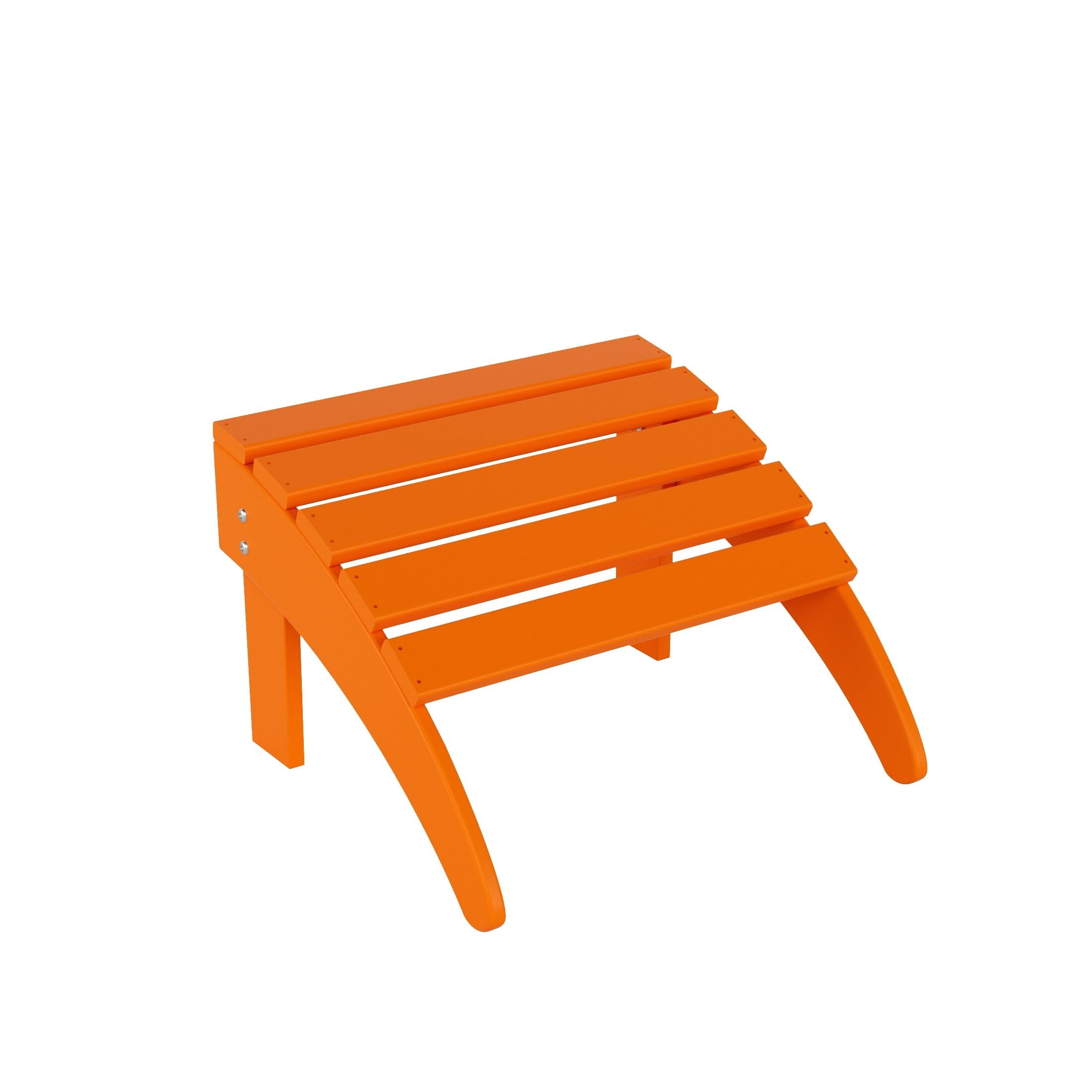 Polytrends  Laguna All Weather Poly Outdoor Patio Adirondack Chair Set - with Ottomans and Side Table (5-Piece) Orange