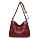 thumbnail image 1 of Bolso de hombro de cuero suave para mujeres con correa ajustable • Bolso cruzado de gran capacidad con múltiples compartimentos • 25x11x19cm, 1 of 1