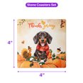 thumbnail image 5 of Happy Thanksgiving Dachshund with Turkey Pumpkins Autumn Vibes Set of 4 Stone Coasters Wiener Dog Lover Gifts Idea 4x4in Absorbent Soapstone Coaster - 12018, 5 of 5