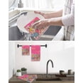 thumbnail image 5 of Pink Spring Easter Kitchen Dish Towels for Drying Dishes Set of 4, Bunny Eggs Floral Botanical Waffle Weave Microfiber Hand Tea Bathroom Towels Quick Dry & Absorbent Towel 12x12, 5 of 7