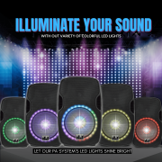 MUSYSIC MU‑15P3K Professional 15 Powered Speaker – 3000W Peak, Bluetooth, USB, SD Card, FM Radio, Dual Mic Inputs, LED Light, Remote Control