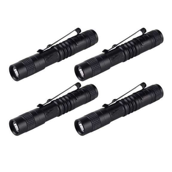 4X Flashlight Pen Torch Super Small Mini AAA XPE-R3 LED Lamp Belt Clip Light with