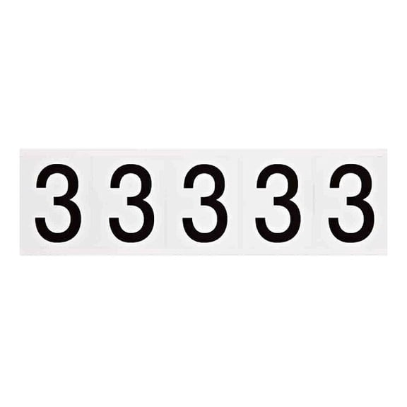 Brady Number Label,1-15in.H Character,Vinyl, PK5 9714-3