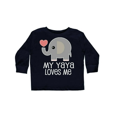 

Inktastic My Yaya Loves Me Grandchild Gift Toddler Boy or Toddler Girl Long Sleeve T-Shirt
