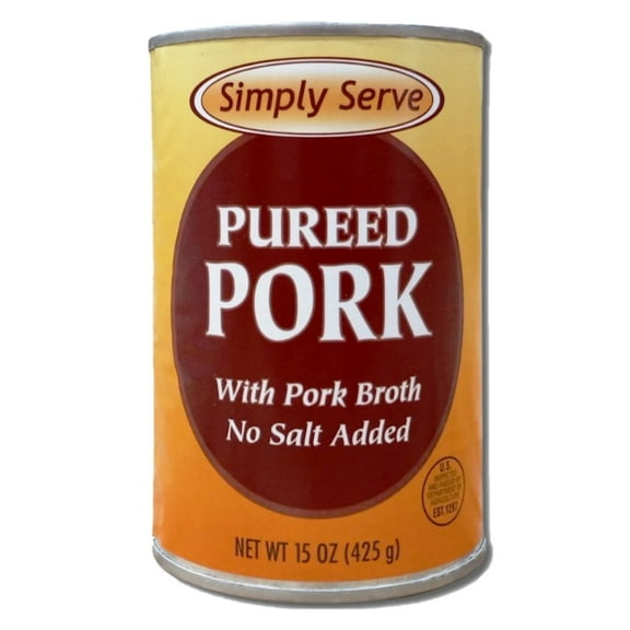 Simply Serve Pureed Pork Value Pack | 15 Ounce Can | Pack of 6