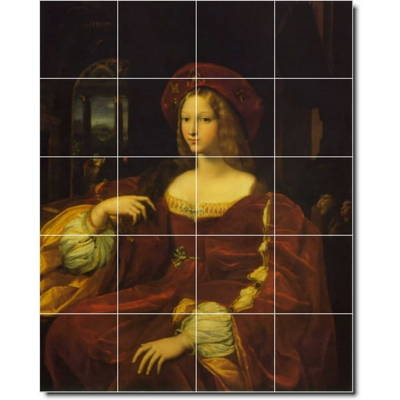 Ceramic Tile Mural-Raphael Women Painting 232. 48" w x 60" h using (20) 12 x 12 ceramic tiles
