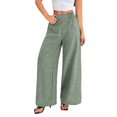 thumbnail image 3 of Endives Linen Pants Women Solid Color Spring Summer Loose High Waist Straight Leg Pant Casual Pants Wide Leg Pants For Women, 3 of 8