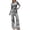 A-Grey263, variant on Womens Matching Sets Tops Flare Pants Long Sleeve Striped Ribbed Knit Elastic Waist with Pockets Home Loungewear clothing sets